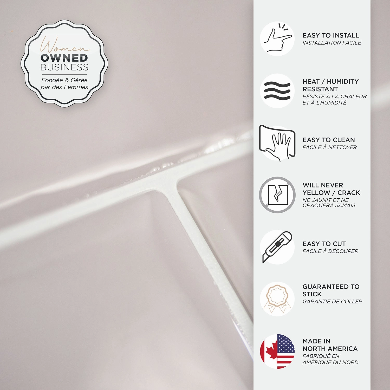 Smart Tiles Peel and Stick 2-Sheet 23 x 11 Backsplash - Oslo Grey|Dosseret Smart Tiles peler et coller 23 x 11, 2 feuilles - Oslo Grey