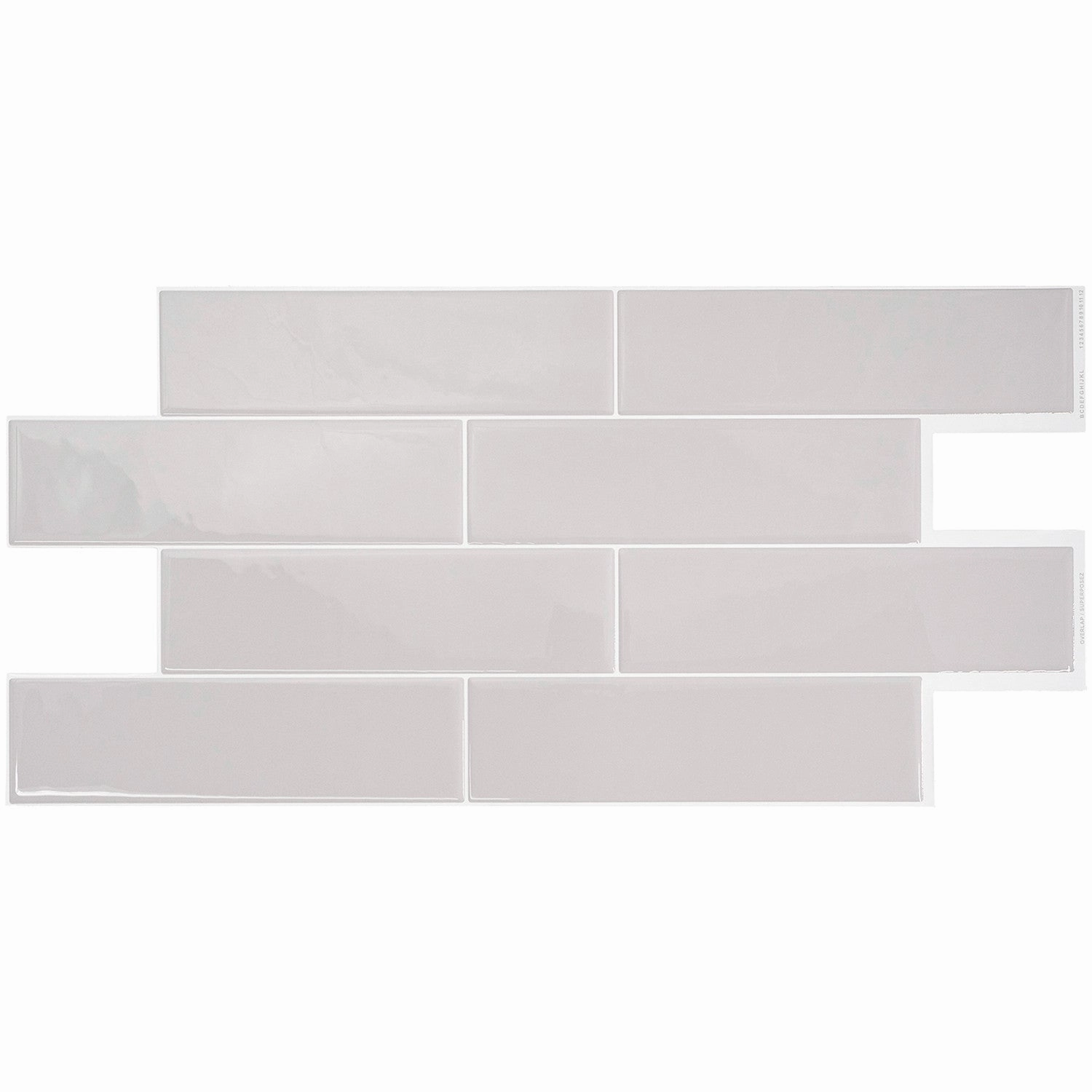 Smart Tiles Peel and Stick 2-Sheet 23 x 11 Backsplash - Oslo Grey|Dosseret Smart Tiles peler et coller 23 x 11, 2 feuilles - Oslo Grey