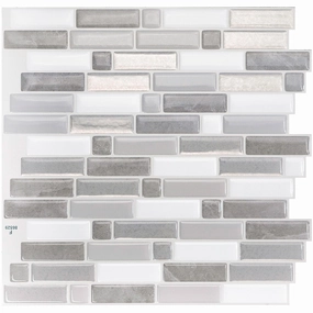 Smart Tiles Peel and Stick 4-Sheet 10 x 10 Backsplash - Crescendo Agati|Dosseret Smart Tiles peler et coller 10 x 10, 4 feuilles - Crescendo Agati