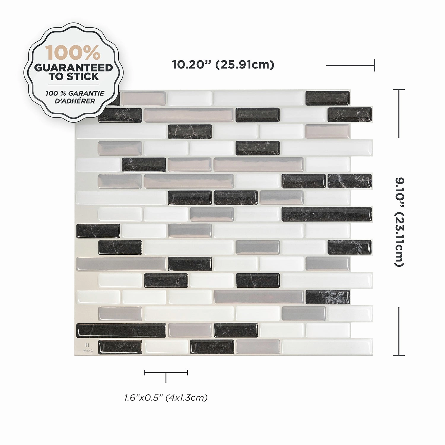 Smart Tiles Peel and Stick 4-Sheet 10 x 9 Backsplash - Muretto Alaska|Dosseret Smart Tiles peler et coller 10 x 9, 4 feuilles - Muretto Alaska