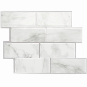 Smart Tiles Peel and Stick 4-Sheet 12 x 9 Backsplash - Metro Carrera|Dosseret Smart Tiles peler et coller 12 x 9, 4 feuilles - Metro Carrera
