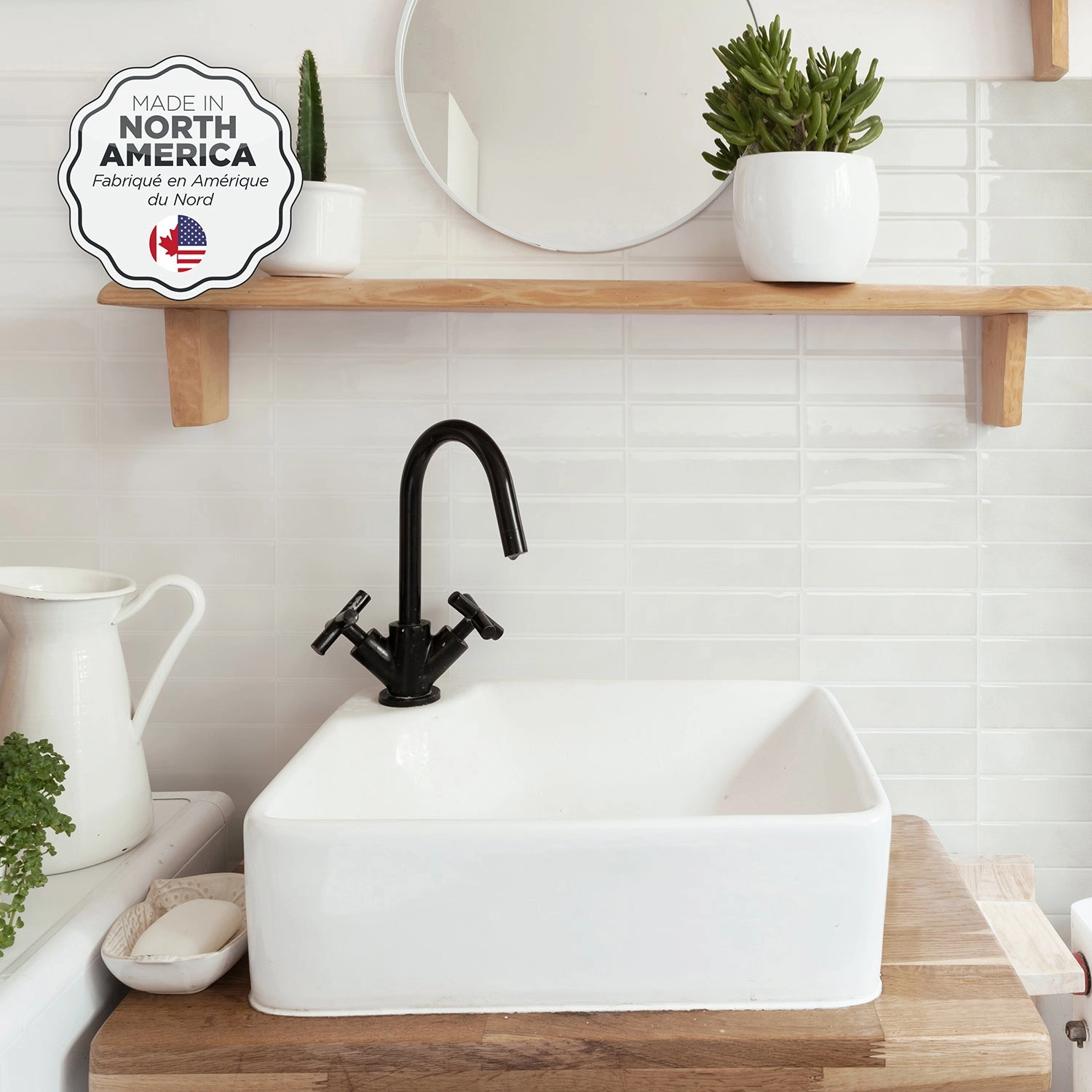 Smart Tiles Peel and Stick 4-Sheet 12 x 9 Backsplash - Morocco Essaouira|Dosseret Smart Tiles peler et coller 12 x 9, 4 feuilles - Morocco Essaouira