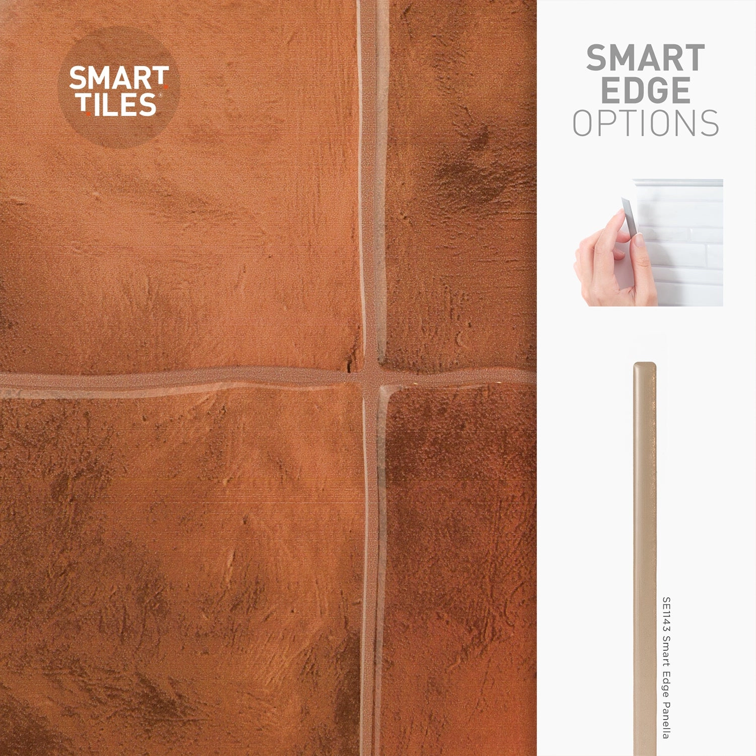 Smart Tiles Peel and Stick 4-Sheet 9 x 9 Backsplash - Zellige Safi|Dosseret Smart Tiles peler et coller 9 x 9, 4 feuilles - Zellige Safi