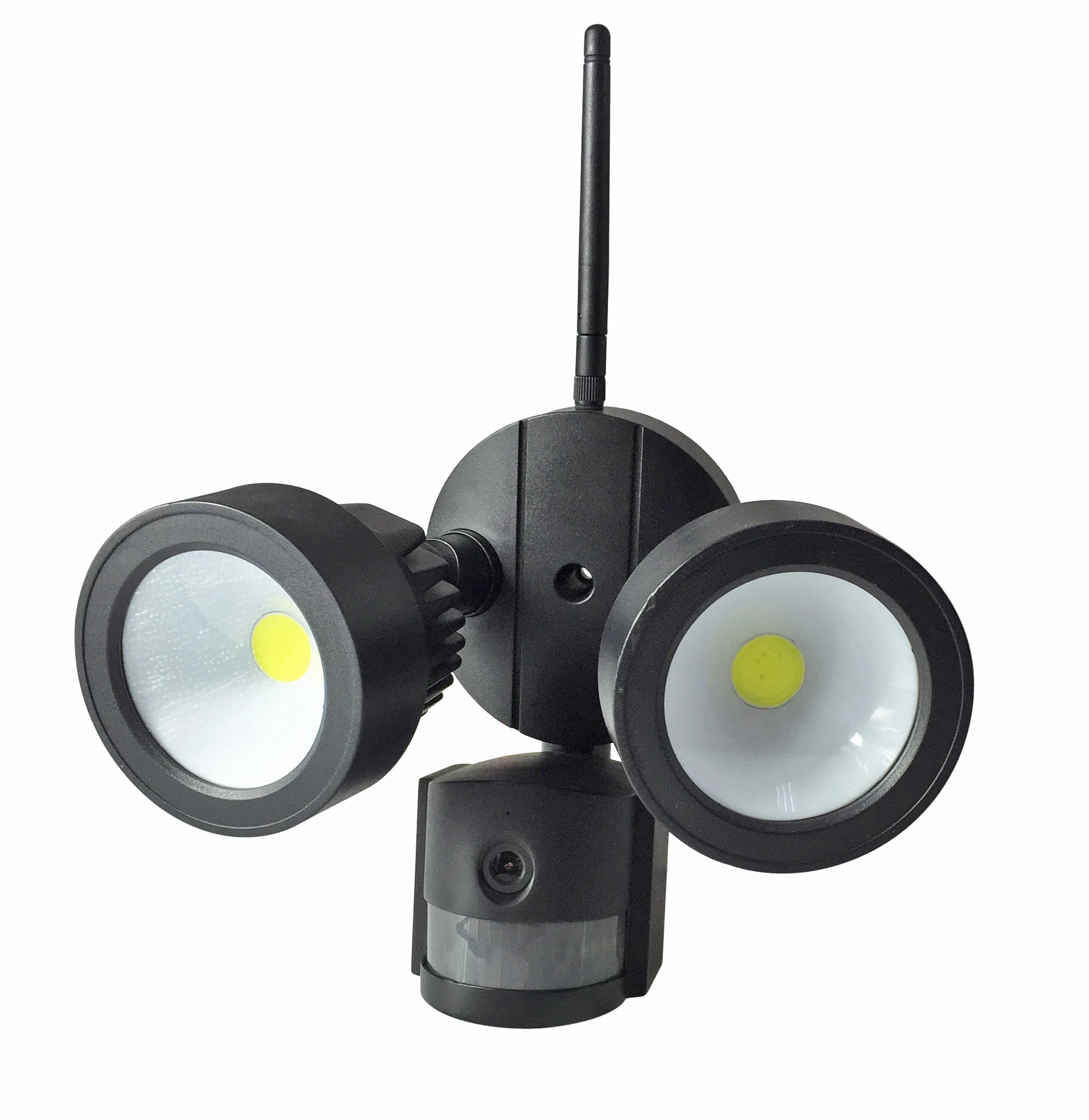 Smart Twin Led Security Floodlight Outdoor with Motion Sensor, 20W 1600LM Super Bright Floodlight with PIR, IP44 Waterproof, Dual Heads Flood Light for Garden, Yard, Garage, Porch, Black Body, 2-Way Audio