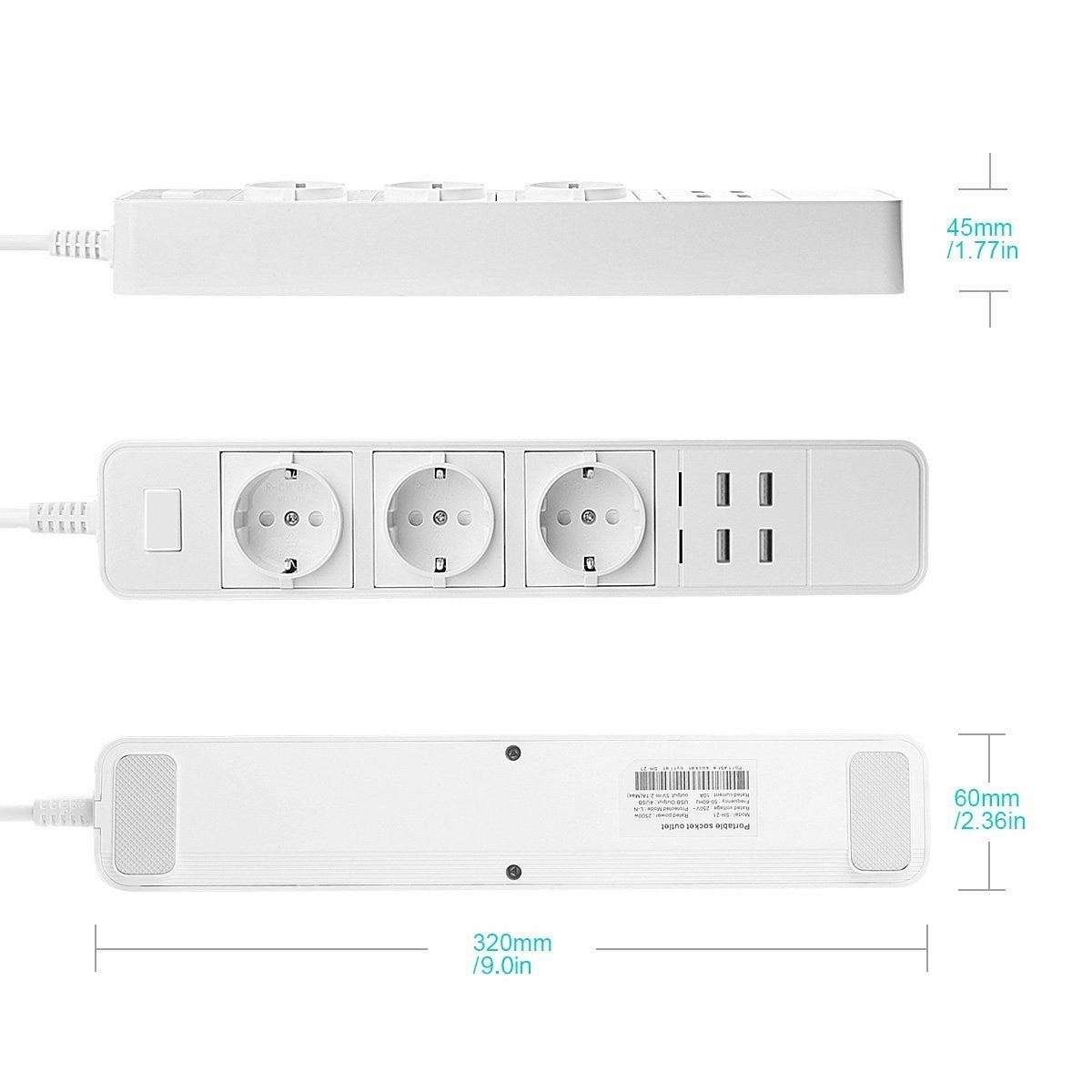 Smart Wifi Power Strip Surge Protector Power Sockets