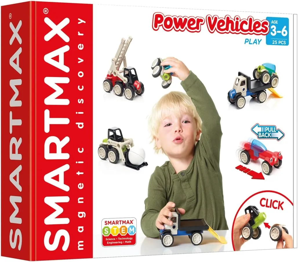 SMARTMAX - Power Vehicles, Magnetic Discovery Play Set, 25 Pieces, 3  Years