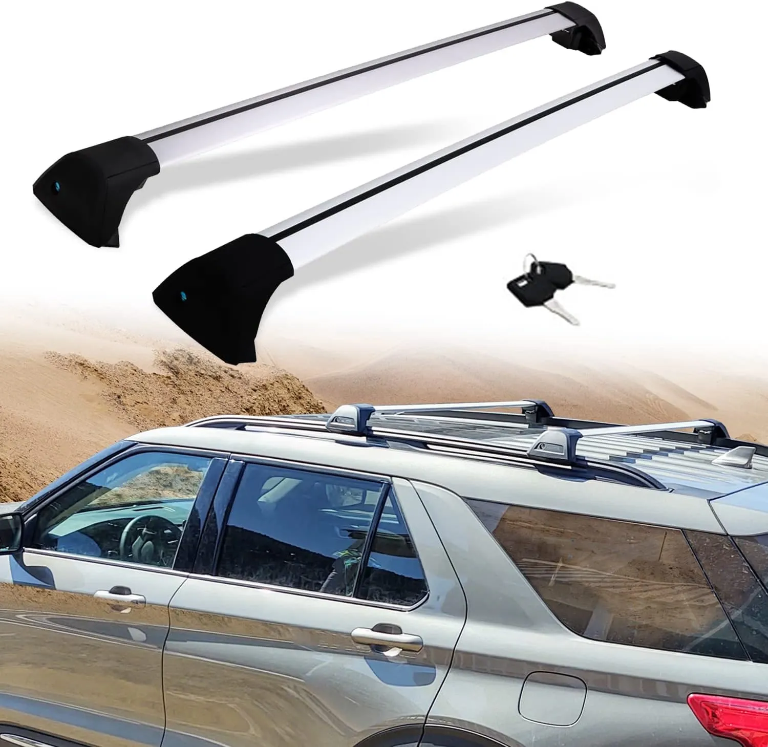Snailfly Crossbars Customized Fit for 2020-2025 Ford Explorer Adjustable Cross Bars Roof Racks with Lock