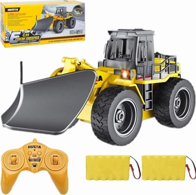 Snow Plow 1/18 RC Front Loader Tractor 2.4Ghz Construction Vehicles with Light & Sound for Kids