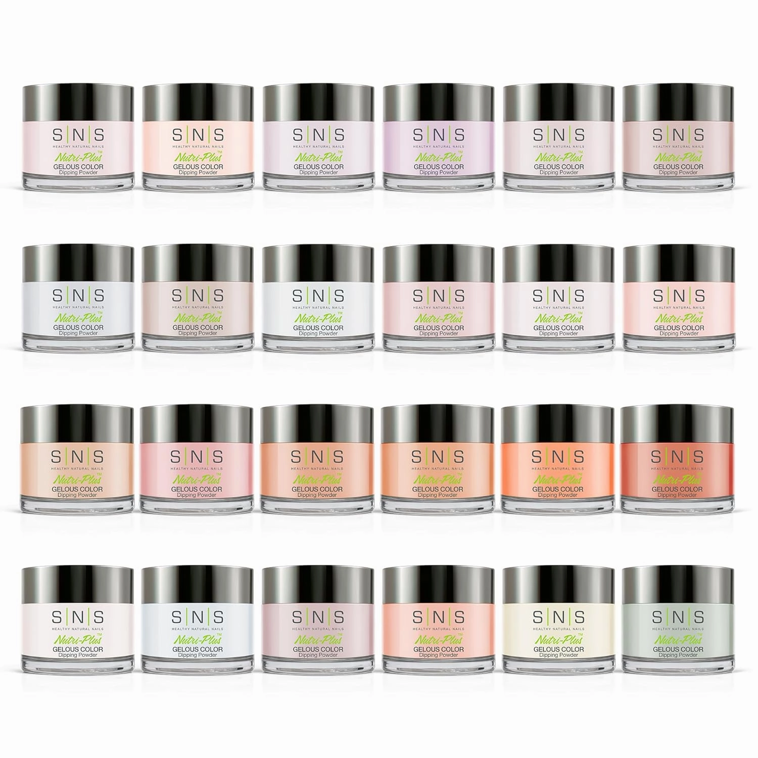 SNS Nails Dip Powder Kit, Gelous Color Dipping Powder Set - Say Yes Master 24-Piece Set - Long-Lasting Acrylic Nail Color & Polish Lasts 14 Days – Low-Odor & No UV Lamp Needed – 1 oz