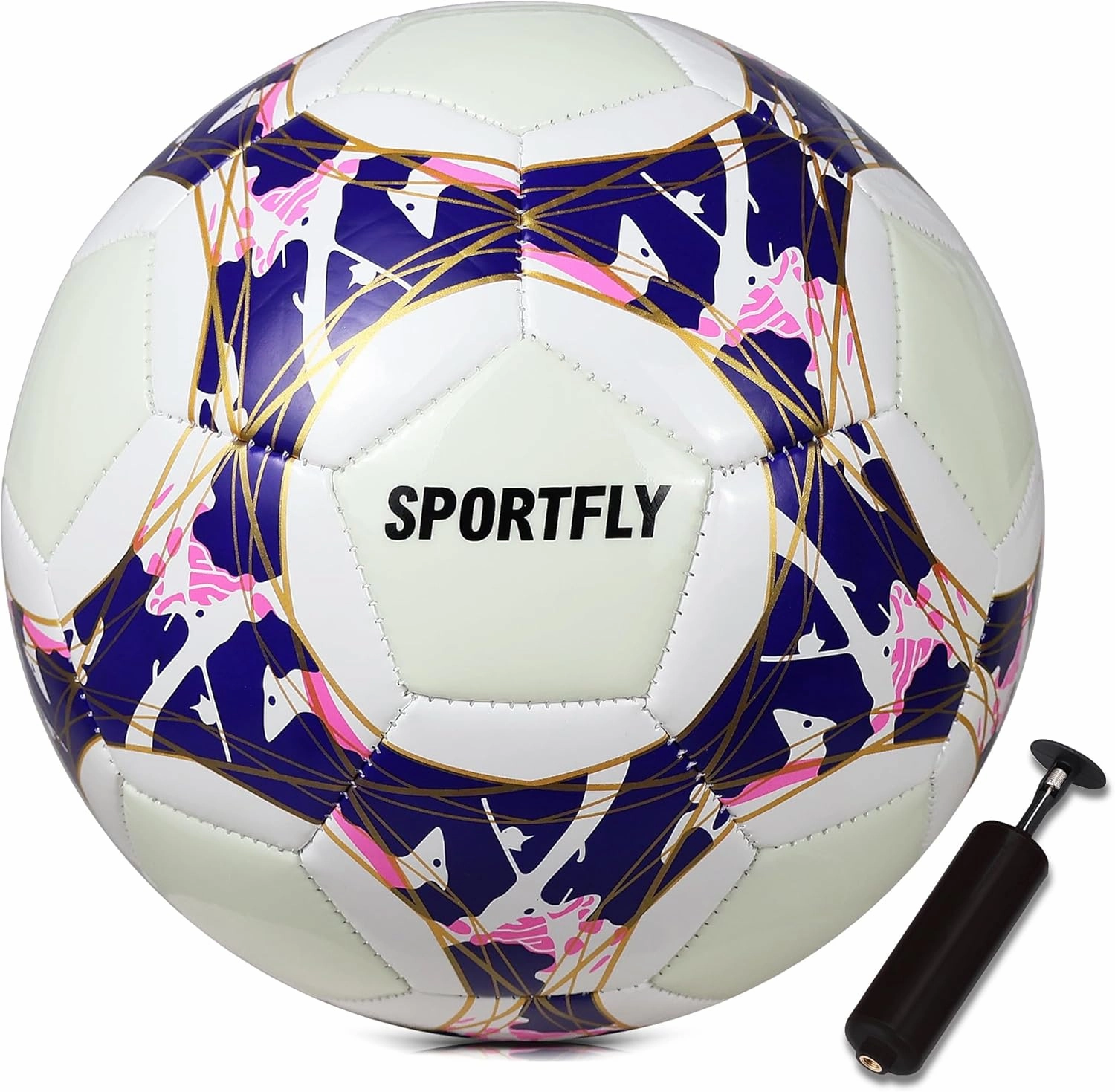 Soccer Ball Glow in The Dark Soccer Ball Size 5, Luminous Soccer Ball Gift Night Ball for Indoor Outdoor Play, Fluorescent Night Training Soccer Ball with Pump Kit