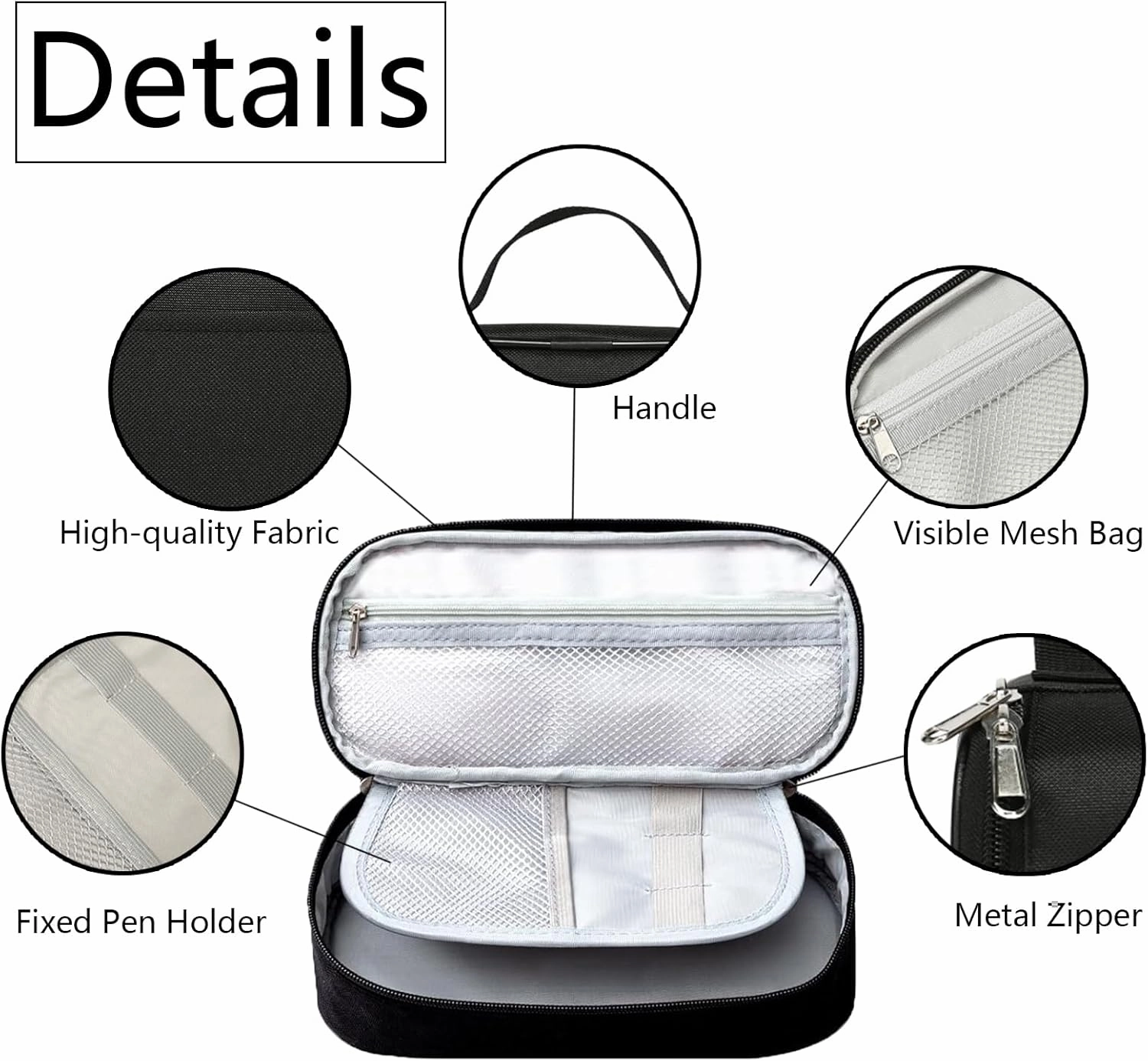 Soccer Ball Pencil Case for Boys Girls, Sport Pencil Box for Kids Soccer Pen Bag, Large Football Pencil Pouch with Zipper Compartments for Office School