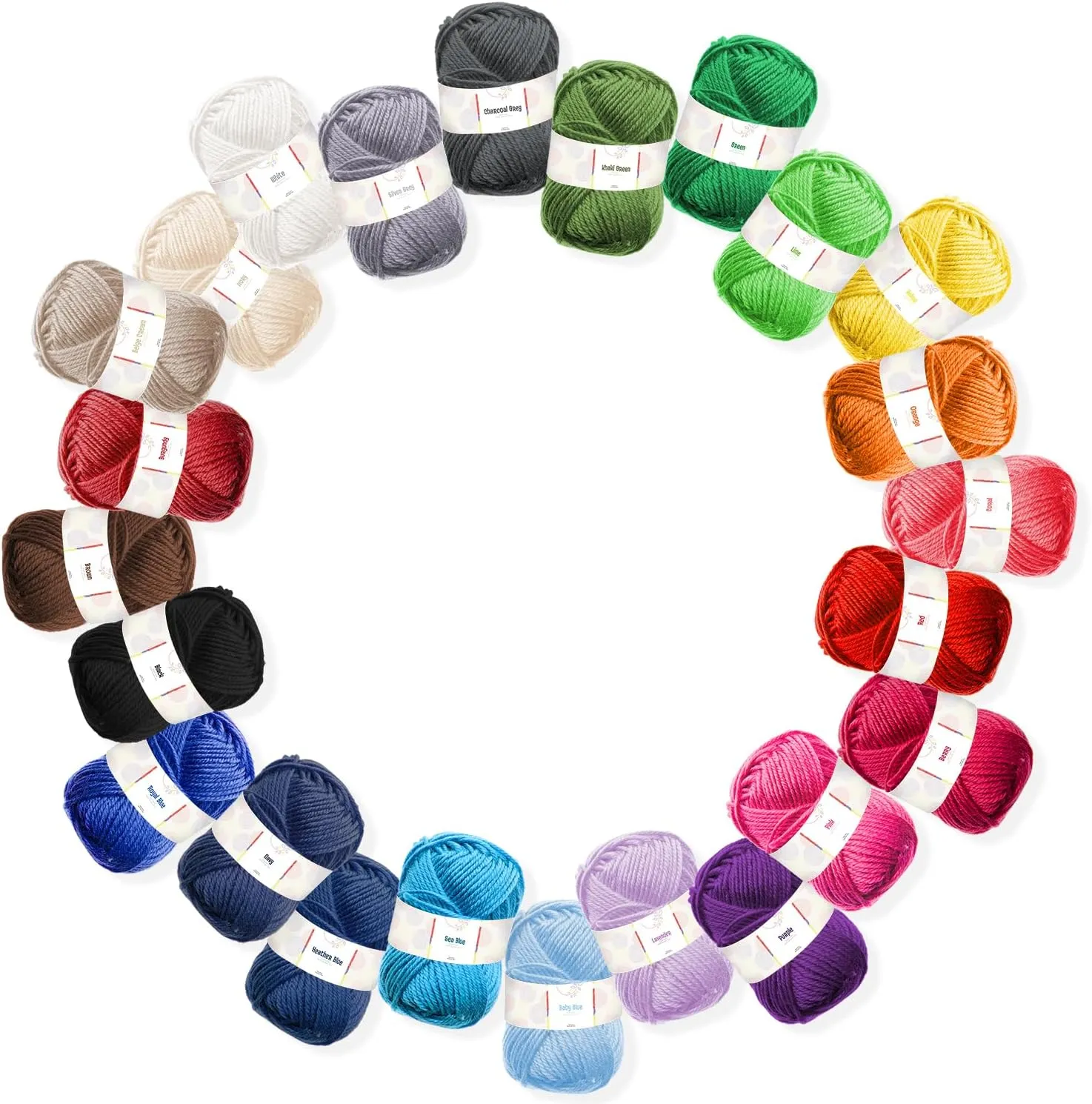 Soft Yarn for Crocheting - 2400 Yards Crochet Yarn for Crocheting and Knitting Yarn, Amigurumi Yarn for Knitting, Acrylic Yarn Bulk, Perfect Yarn for Crafts, Crocheting Yarn Set - 24 Yarn Pack x 50g
