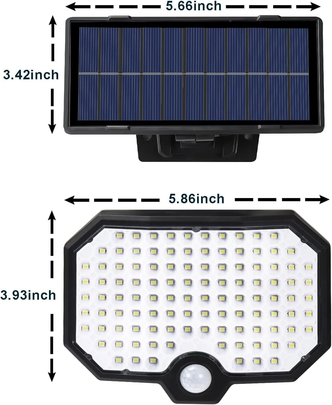 Solar Lights Outdoor Waterproof Motion Sensor Outdoor Flood Lights with 16.5ft Cable,120°Wide Angle Dusk to Dawn Solar Security Split Lights for Yard Garage Porch Shed Barn,LED 6500K,4 Pack