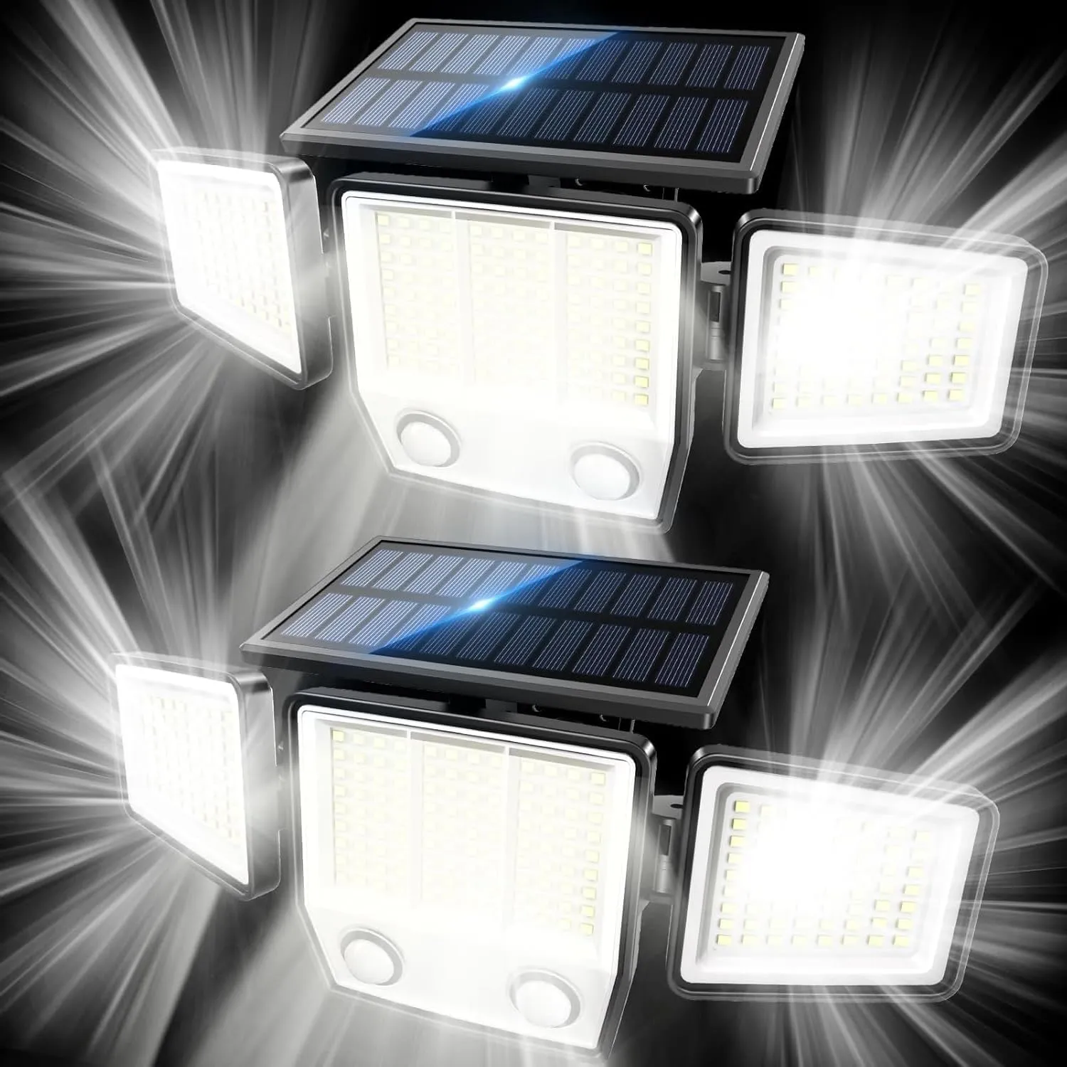 Solar Motion Sensor Outdoor Lights Waterproof - 3000LM 3 Modes Security Lights Outdoor 270° Illumination IP65 LED Solar Flood Wall Light for Garden Yard Patio Pathway (2 Pack)