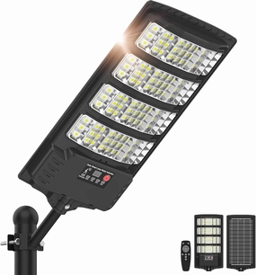 Solar Lights Outdoor Waterproof - Super Bright Solar Street Lights Outdoor Dusk to Dawn with Motion Sensor and Remote Control, Wide Angle Commercial LED Street Light IP67 Waterproof