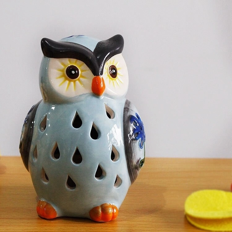 Solar Powered Owl Light Ceramic Light for Deck Yard Garden Home Pathway  Landscape for Decoration Home Decor