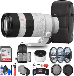Sony FE 70-200mm f/2.8 GM OSS II Lens (SEL70200GM2)   64GB Memory Card   FilterKit   Backpack   Card Reader   Flex Tripod   Memory Wallet   Cap Keeper   Cleaning Set   Hand Strap (Renewed)