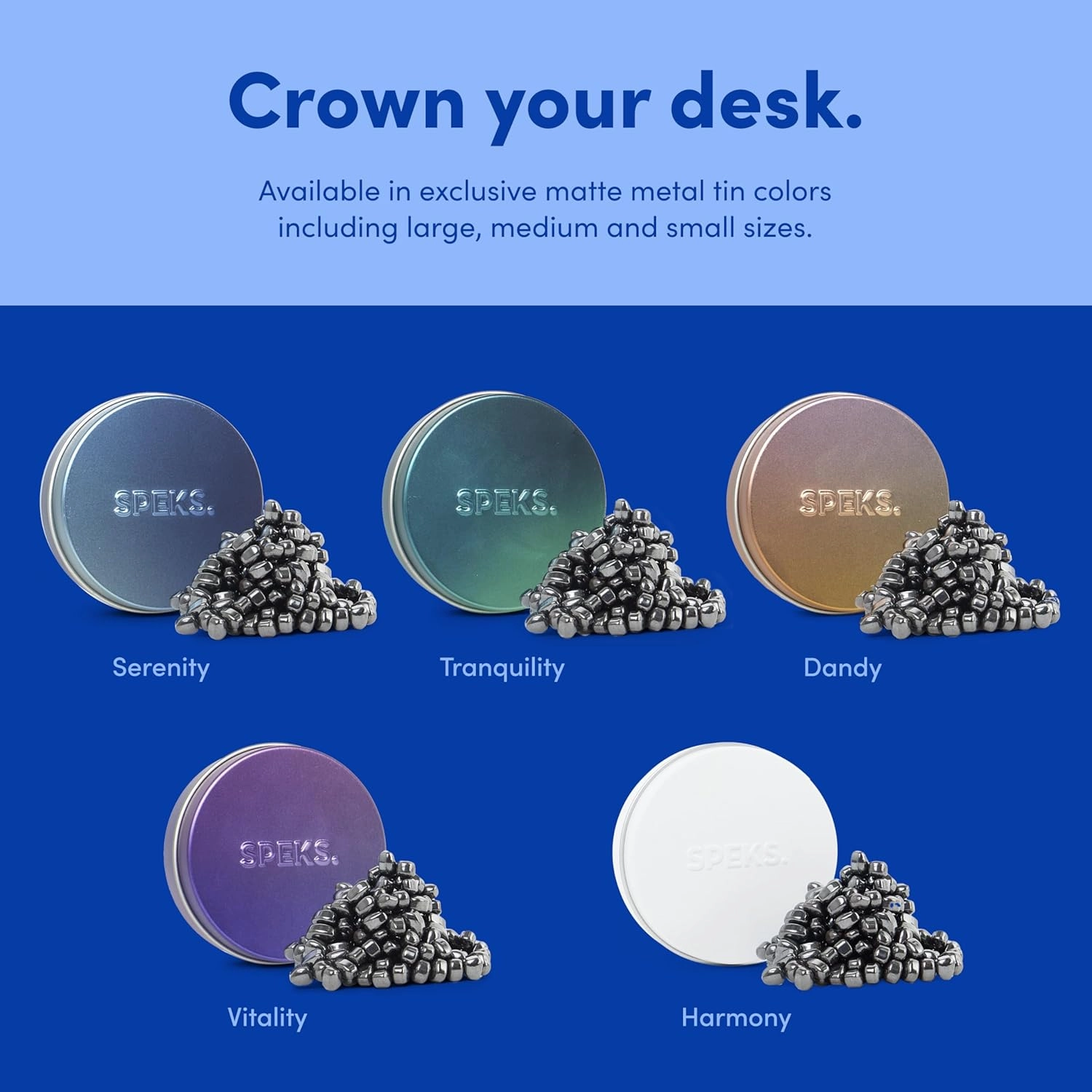 Speks Original Crags Ferrite Putty | 500  Ferrite Stones in a Tin, Fidget Toy for Stress Relief, Sensory Desk Toy for Adults & Teens 14  | Serenity, Small