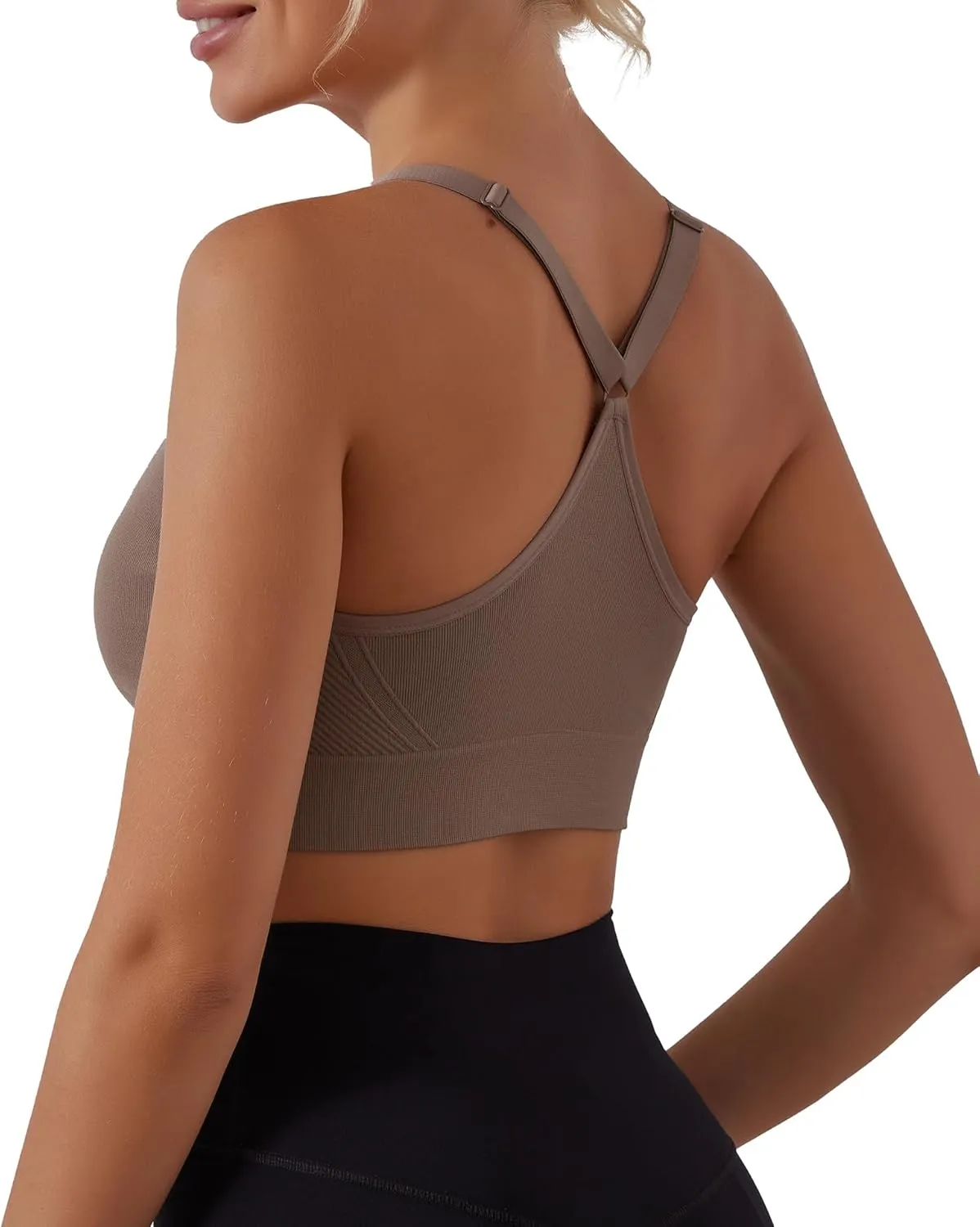 Sports Bras for Women 3 Pack, Adjustable Straps Yoga Workout Bra Comfortable Medium Supportive