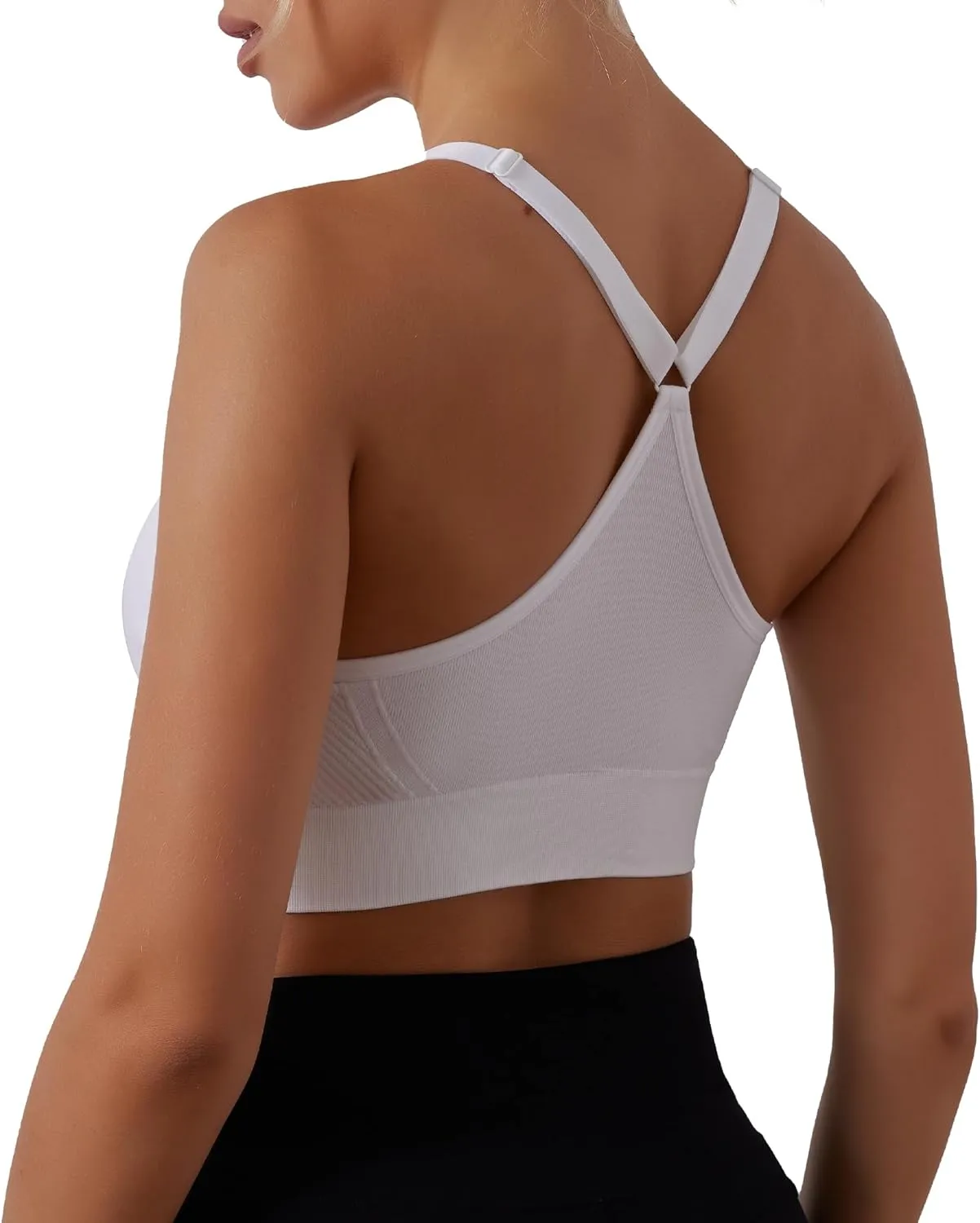 Sports Bras for Women 3 Pack, Adjustable Straps Yoga Workout Bra Comfortable Medium Supportive