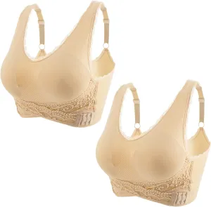Sports Bras for Women Front Cross Front Side Buckle Bra Wireless Bra Pads Seamless Comfort Bra Yoga Bra 1/2/3 Pack