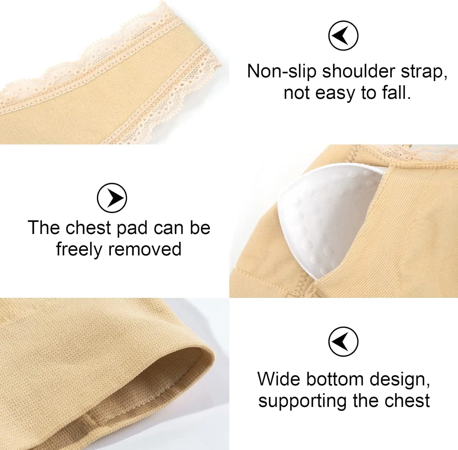 Sports Bras for Women Front Cross Front Side Buckle Bra Wireless Bra Pads Seamless Comfort Bra Yoga Bra 1/2/3 Pack