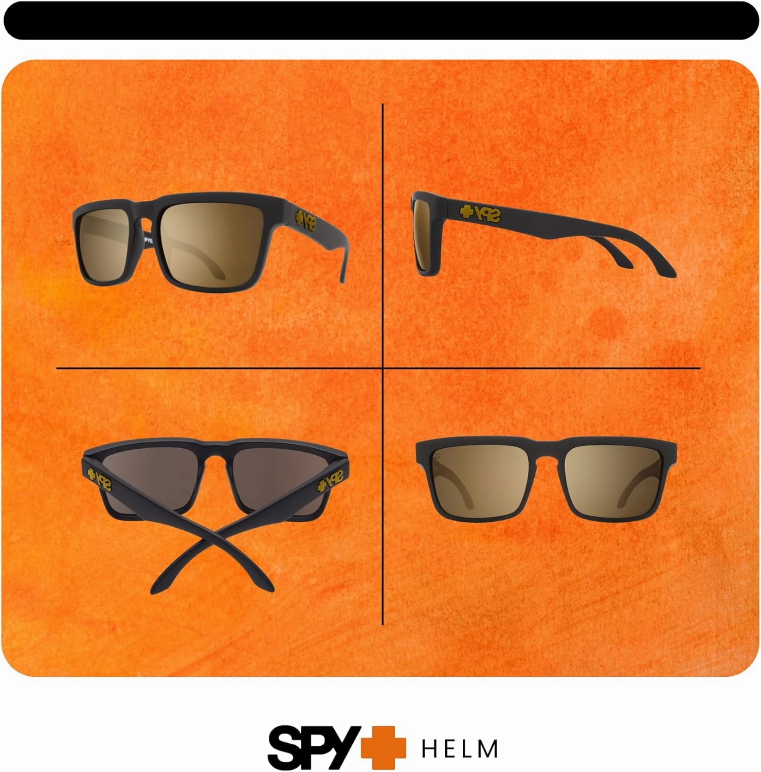 SPY Helm Square Sunglasses for Men for Women   BUNDLE With Designer iWear Eyewear Kit