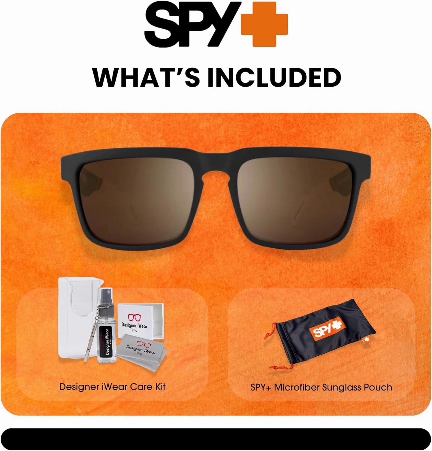 SPY Helm Square Sunglasses for Men for Women   BUNDLE With Designer iWear Eyewear Kit
