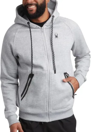 Spyder Mens Zip Up Hoodie - UPF30  Super Soft Fleece Sweatshirt, Warm Athletic Hoodies for Men with Secure Zip Pockets (S-XL)