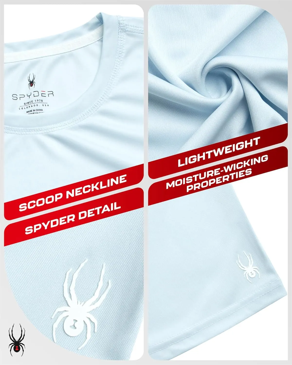 Spyder Women's Long Sleeve Active T-Shirt - UPF 50  Lightweight Athletic Performance Crewneck Jersey Tee (Sizes: S-XL)