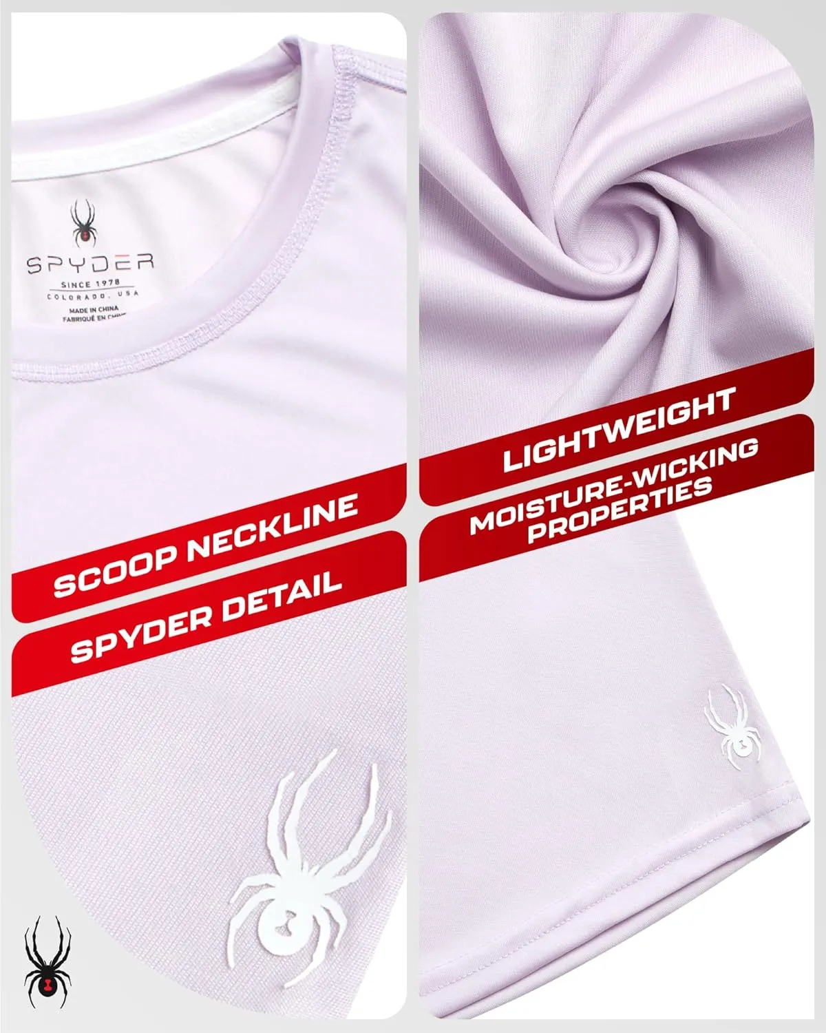Spyder Women's Long Sleeve Active T-Shirt - UPF 50  Lightweight Athletic Performance Crewneck Jersey Tee (Sizes: S-XL)