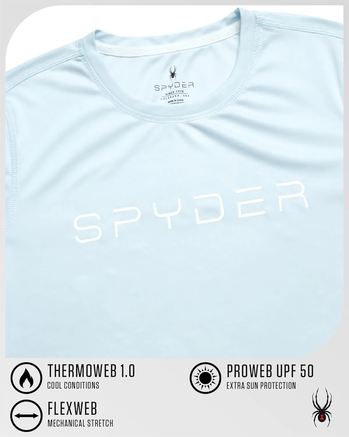 Spyder Women's Long Sleeve Active T-Shirt - UPF 50  Lightweight Athletic Performance Crewneck Jersey Tee (Sizes: S-XL)