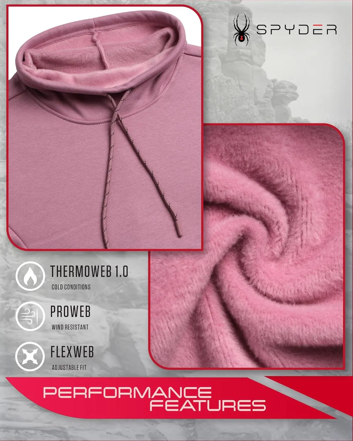 Spyder Women’s Sweatshirt - Warm Fur Lining Soft Mink Fleece Backing Cowl Neck Pullover Sweatshirts for Women (Sizes: S-XL)