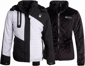 Spyder Girls' Snow Ski Jacket - 3 Looks in 1 Inner Reversible Jacket Silky Soft Faux Fur Lining Puffer for Girls (Size: 7-16)