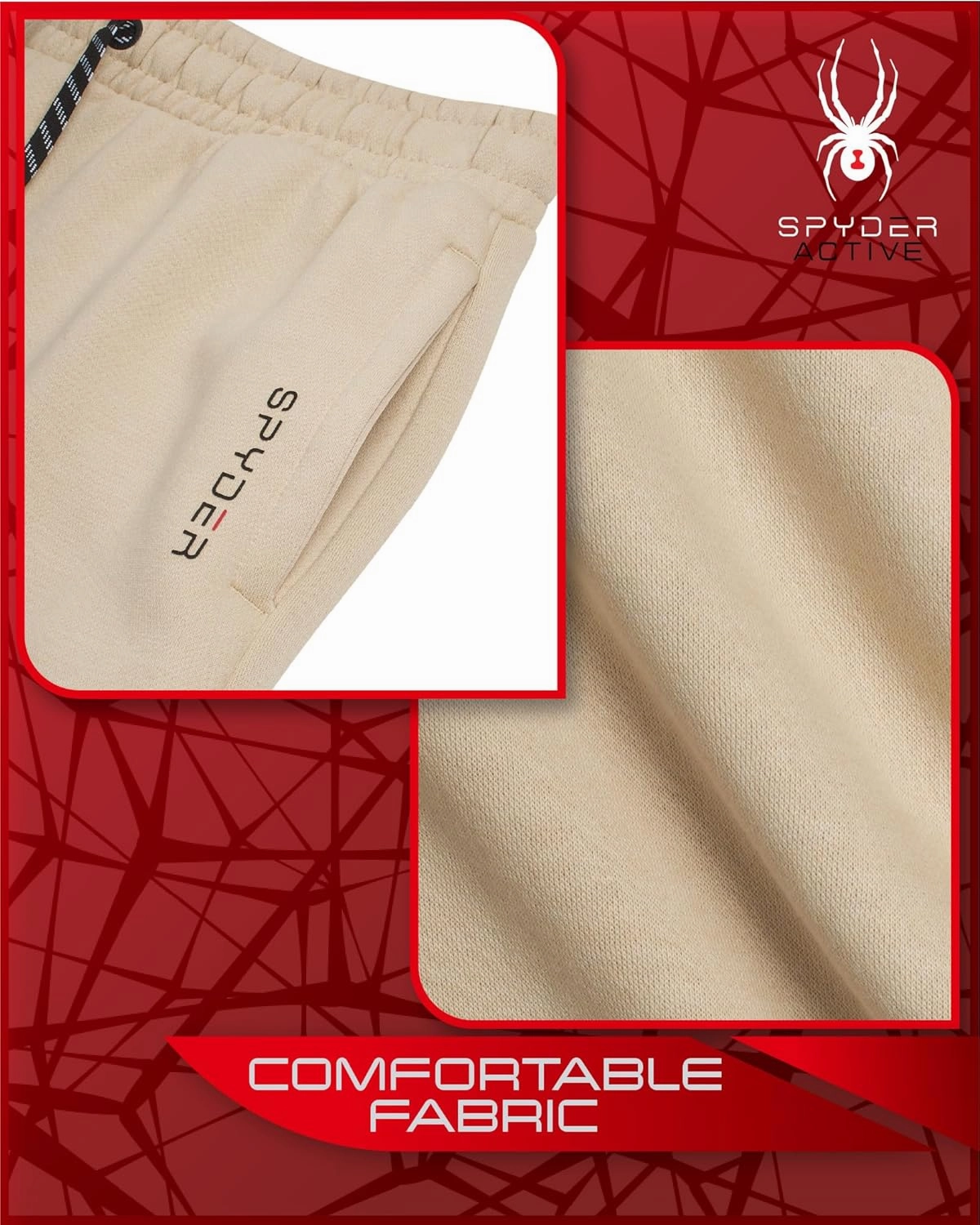 Spyder Men's Active Jogger Sweatpants - 2 Pack Athletic Fleece Workout Gym Joggers with Pockets and Drawcord (Sizes: S-XXL)