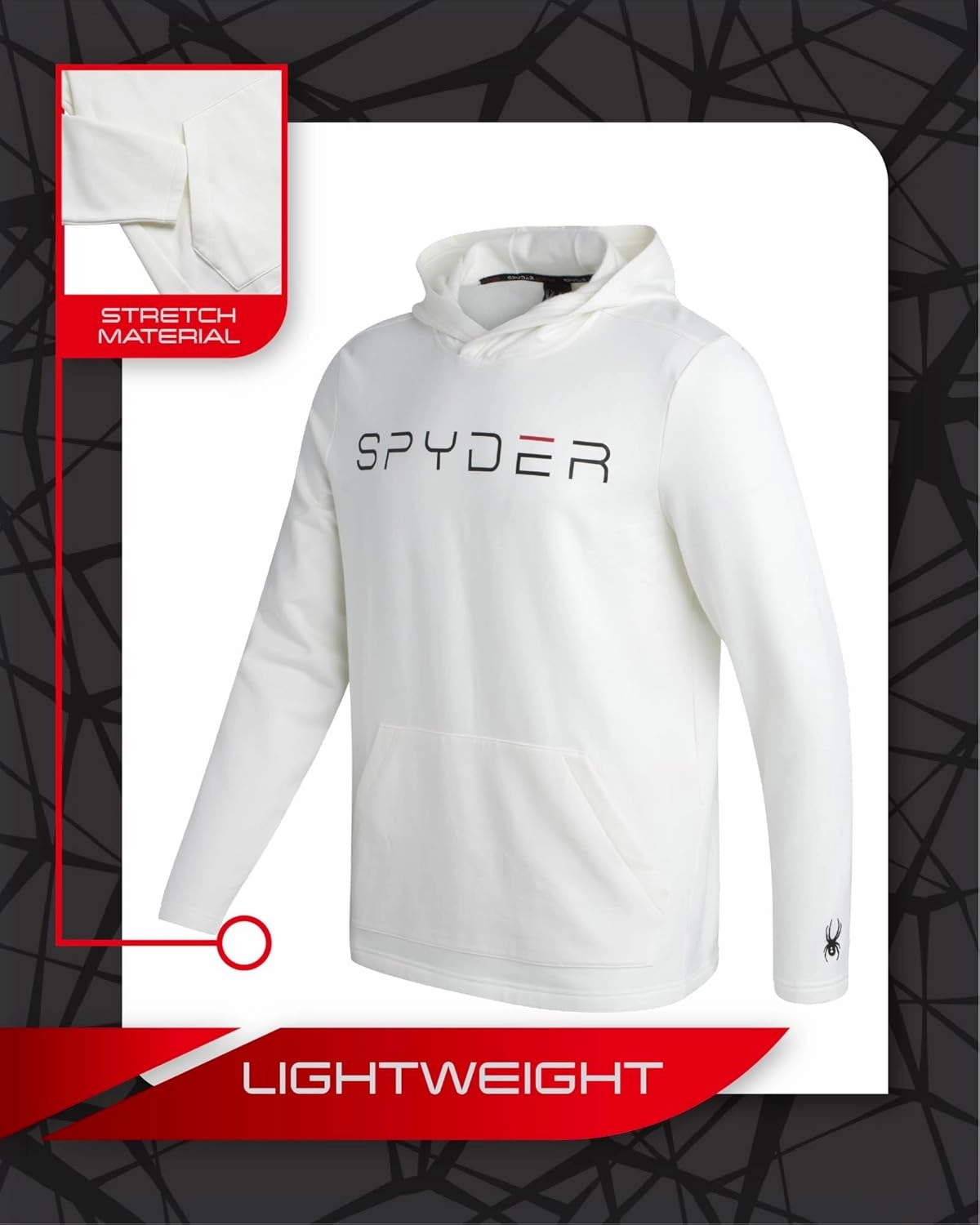 Spyder Men's Hoodie - Active Performance Tri-Blend Fleece Basic Pullover Sweatshirt - Soft Graphic Hoodies for Men (S-XL)