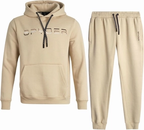 Spyder Men's Sweatsuit Set - 2 Piece Performance Fleece Pullover Hooded Sweatshirt and Jogger Sweatpants for Men (S-XXL)
