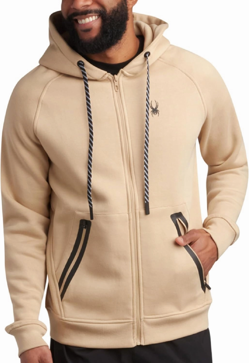 Spyder Mens Zip Up Hoodie - UPF30  Super Soft Fleece Sweatshirt, Warm Athletic Hoodies for Men with Secure Zip Pockets (S-XL)