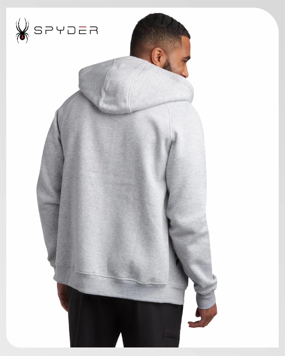 Spyder Mens Zip Up Hoodie - UPF30  Super Soft Fleece Sweatshirt, Warm Athletic Hoodies for Men with Secure Zip Pockets (S-XL)