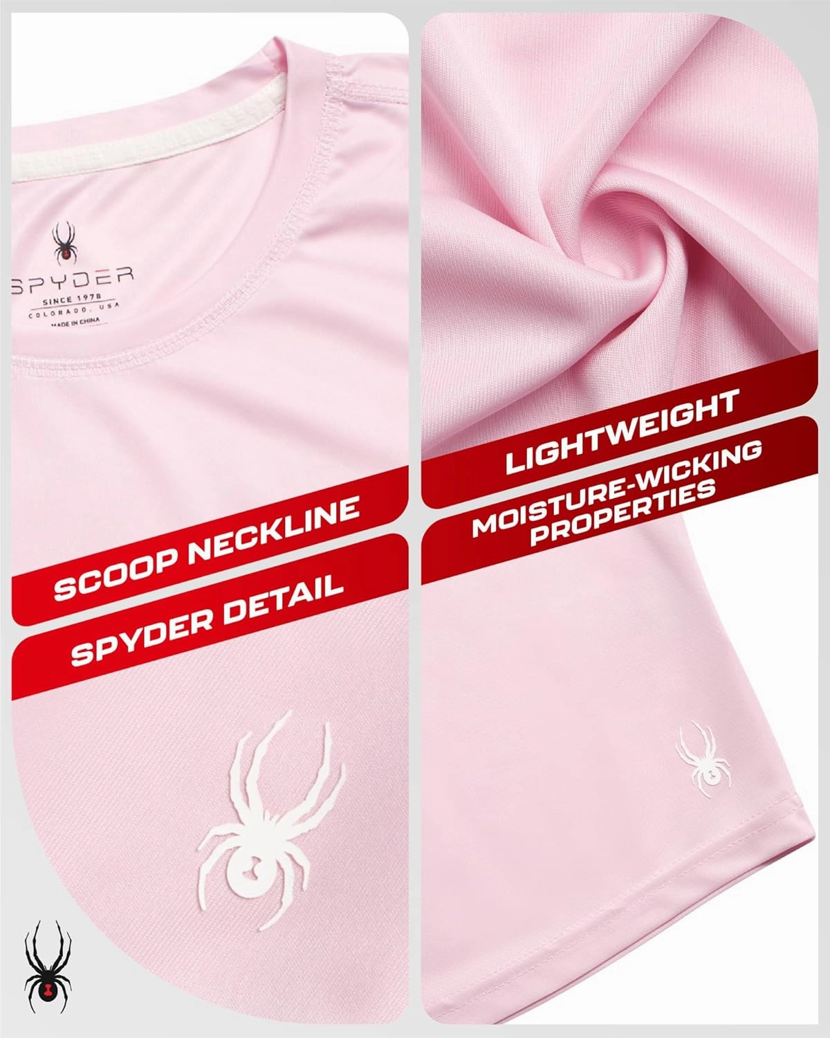 Spyder Women's Long Sleeve Active T-Shirt - UPF 50  Lightweight Athletic Performance Crewneck Jersey Tee (Sizes: S-XL)