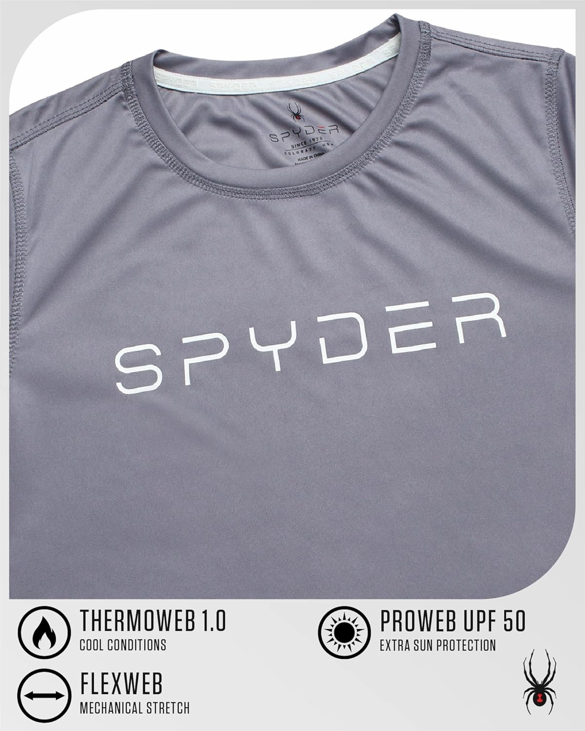 Spyder Women's Long Sleeve Active T-Shirt - UPF 50  Lightweight Athletic Performance Crewneck Jersey Tee (Sizes: S-XL)