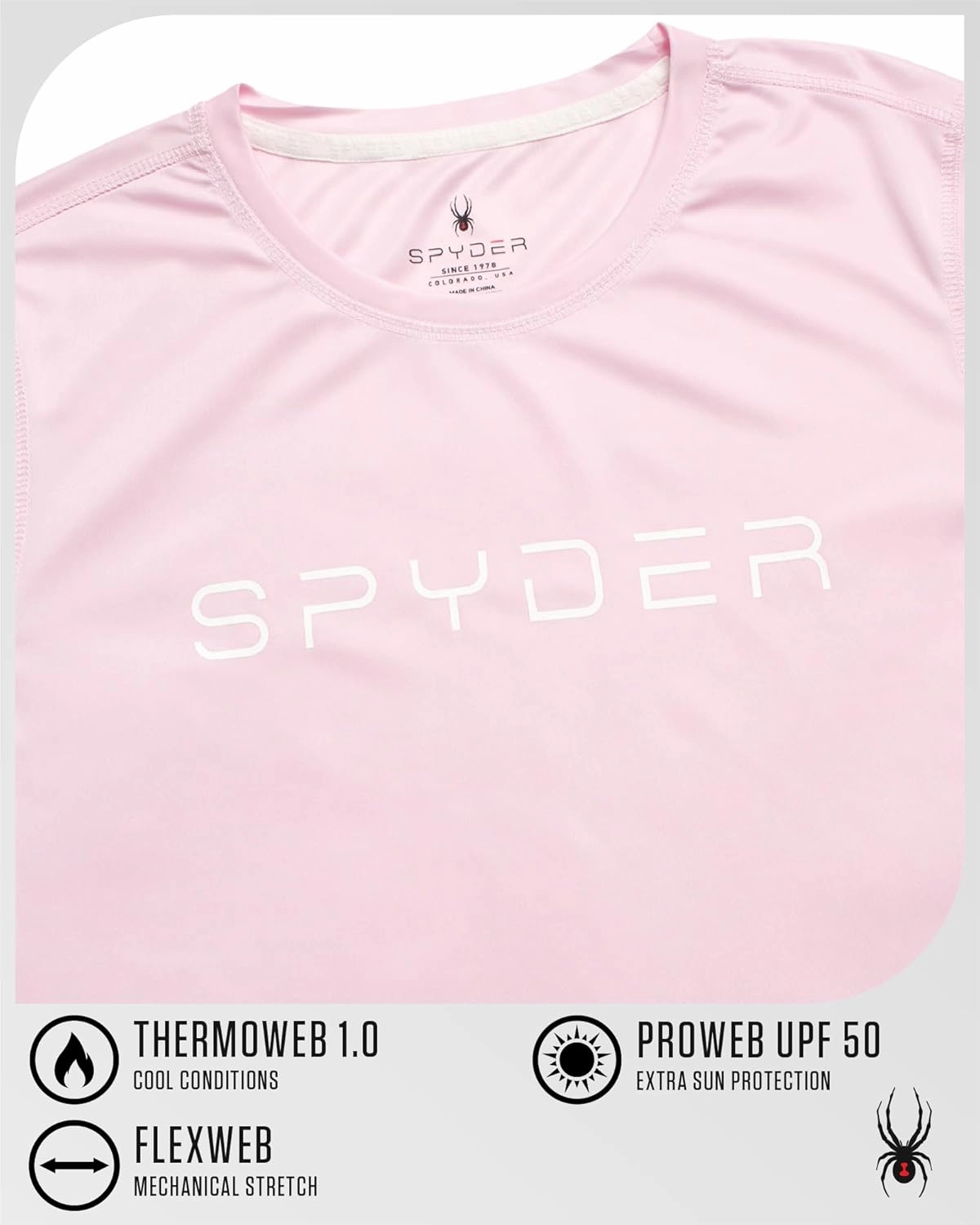 Spyder Women's Long Sleeve Active T-Shirt - UPF 50  Lightweight Athletic Performance Crewneck Jersey Tee (Sizes: S-XL)