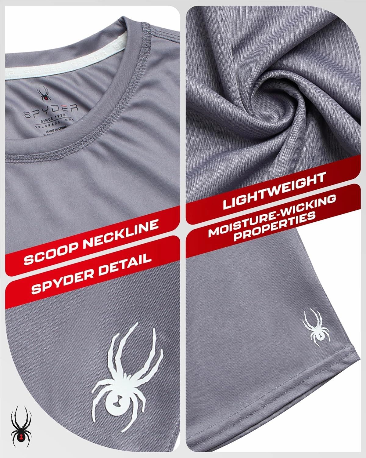 Spyder Women's Long Sleeve Active T-Shirt - UPF 50  Lightweight Athletic Performance Crewneck Jersey Tee (Sizes: S-XL)
