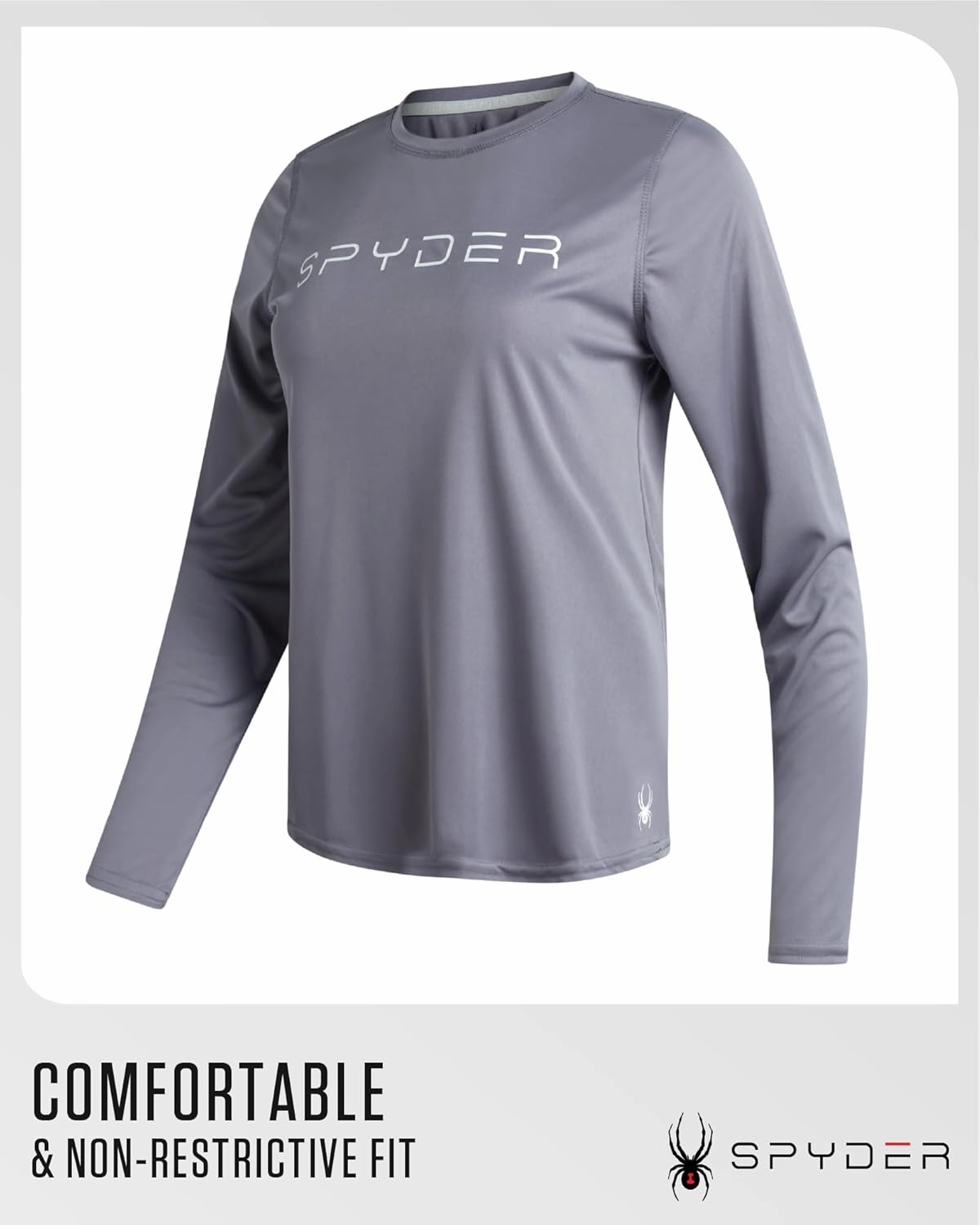 Spyder Women's Long Sleeve Active T-Shirt - UPF 50  Lightweight Athletic Performance Crewneck Jersey Tee (Sizes: S-XL)