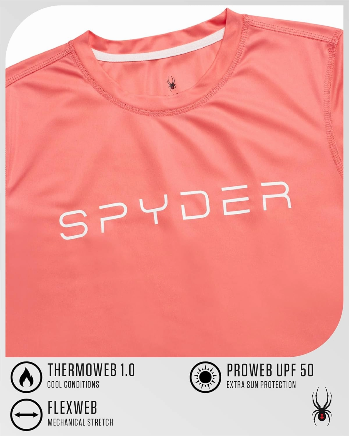 Spyder Women's Short Sleeve Active T-Shirt - UPF 50  Lightweight Performance Jersey Tee with Scoop Neckline (Sizes: S-XL)