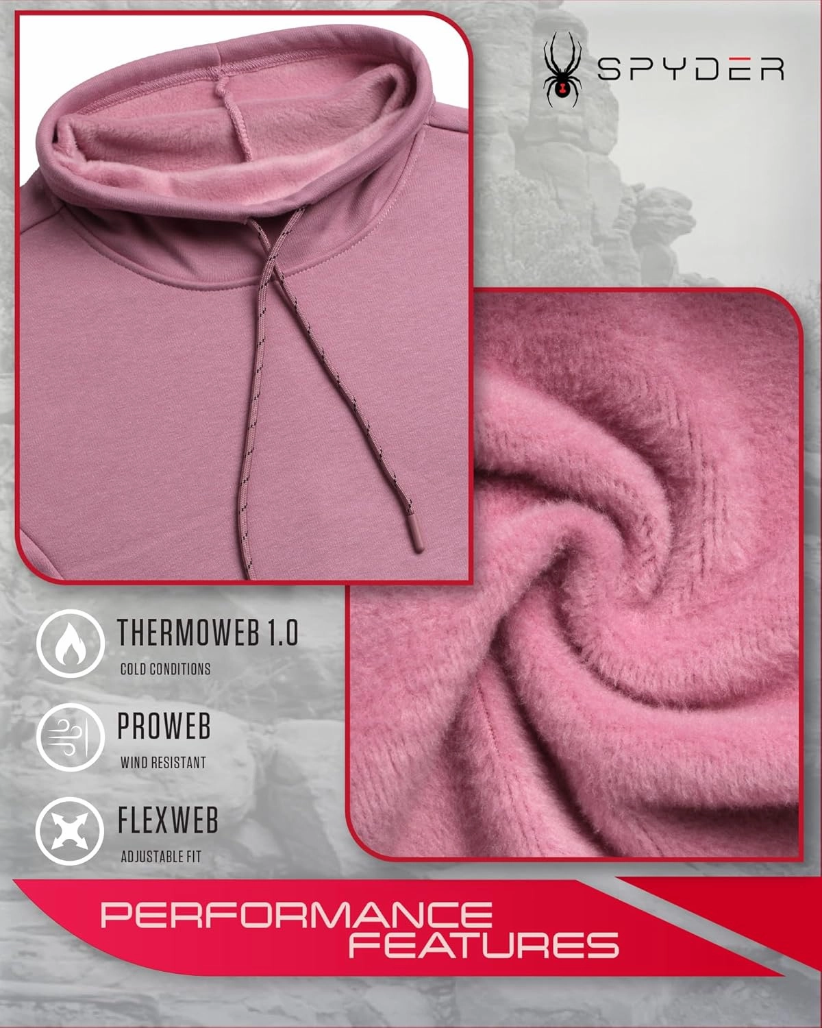 Spyder Women’s Sweatshirt - Warm Fur Lining Soft Mink Fleece Backing Cowl Neck Pullover Sweatshirts for Women (Sizes: S-XL)