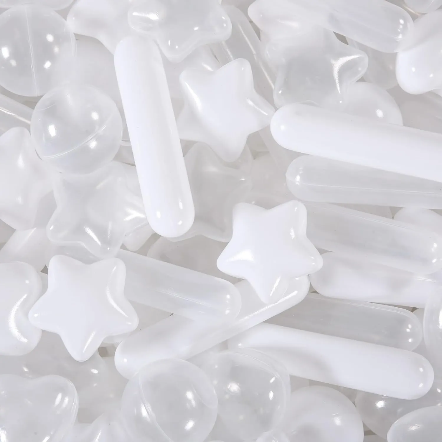 STARBOLO 200pcs Ball Pit Balls for Baby and Toddler, White Mixed Shaped Balls Phthalate Free BPA Free Crush Proof Plastic Pit Balls Play Toys for Kids Ball Pit, Pool,Play Tent,Party