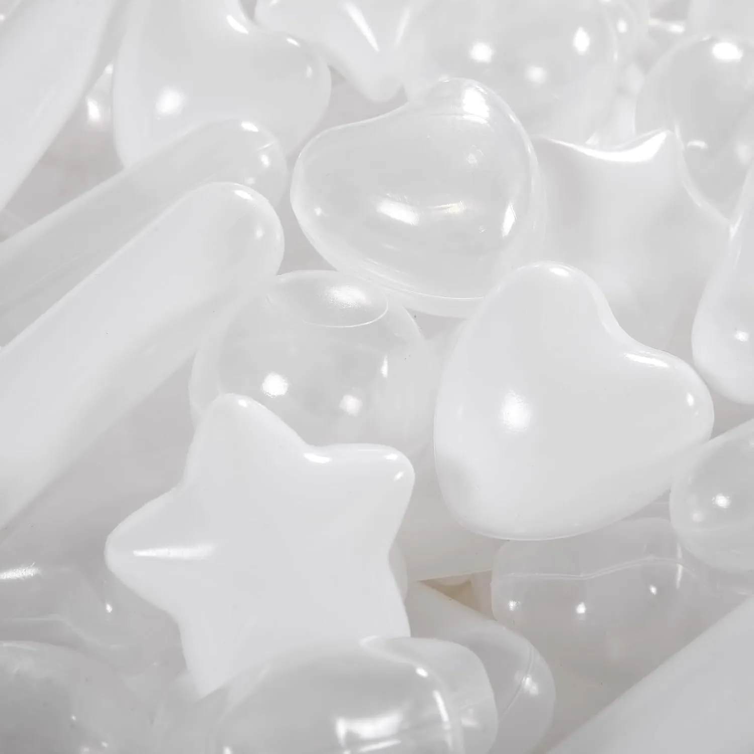 STARBOLO 200pcs Ball Pit Balls for Baby and Toddler, White Mixed Shaped Balls Phthalate Free BPA Free Crush Proof Plastic Pit Balls Play Toys for Kids Ball Pit, Pool,Play Tent,Party