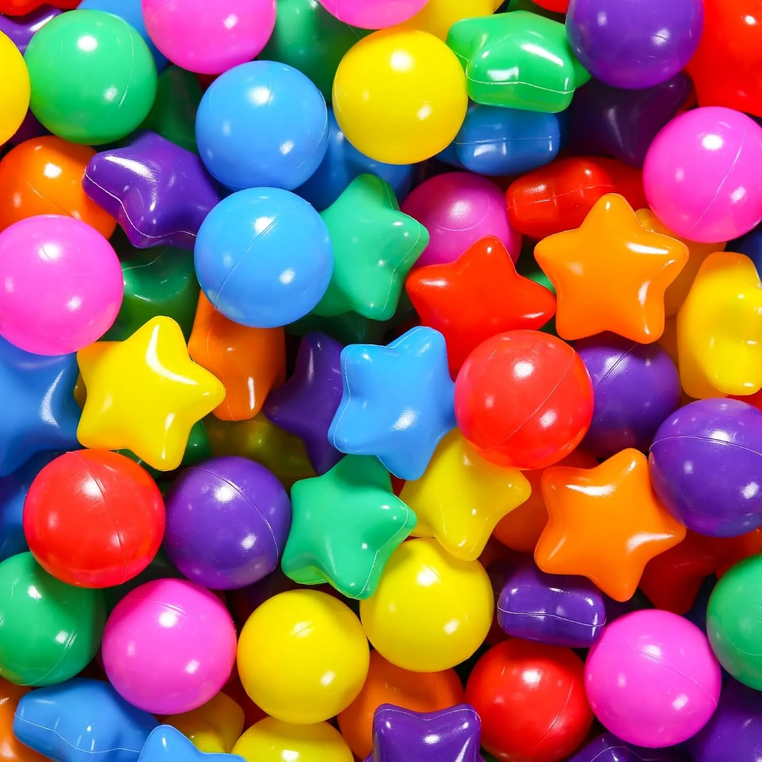 STARBOLO Ball Pit Balls - 100pcs Crush Proof Plastic Children's Toy Balls Bright 7 Colors Ocean Balls for Birthday Parties Games Pool