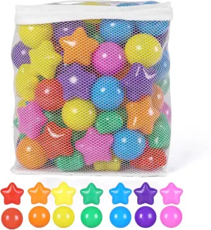STARBOLO Ball Pit Balls - 100pcs Crush Proof Plastic Children's Toy Balls Bright 7 Colors Ocean Balls for Birthday Parties Games Pool